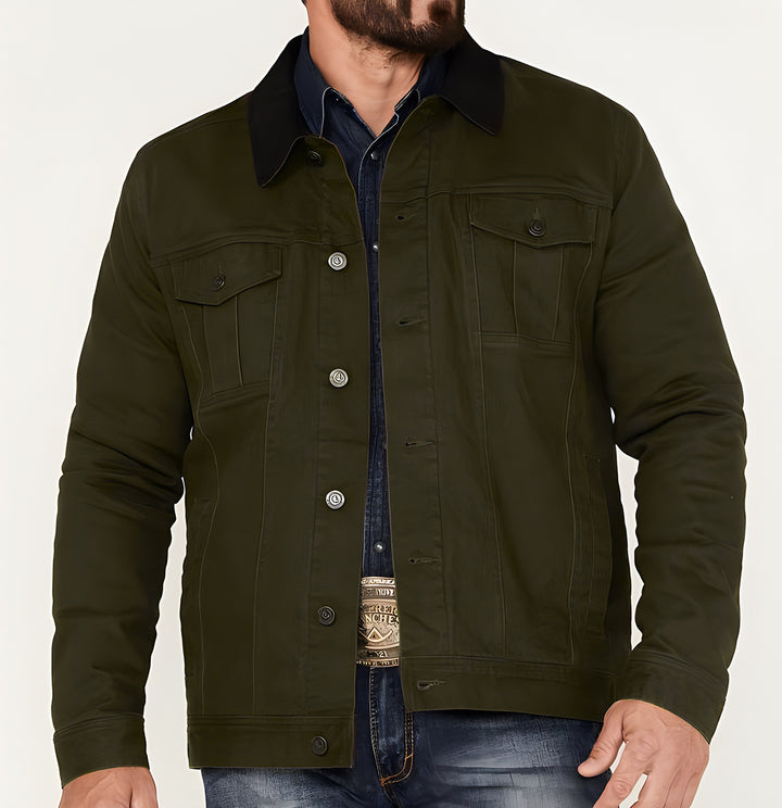 Men's denim jacket in classic style with practical pockets Lisslune