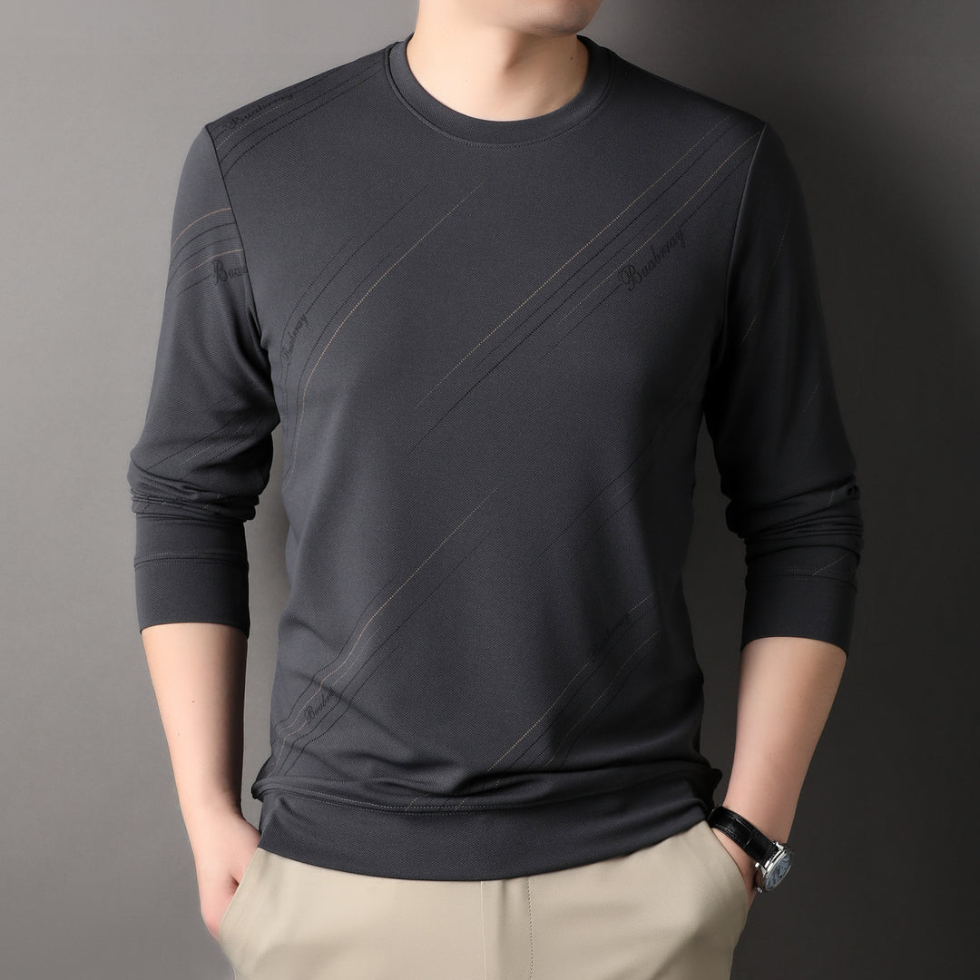 Men's sporty long-sleeve shirt with modern textured design Lisslune