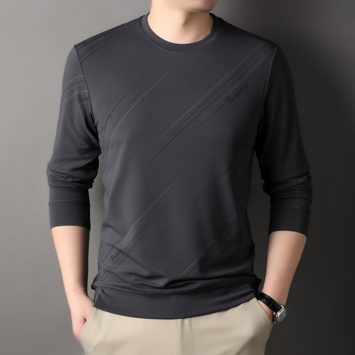 Men's sporty long-sleeve shirt with modern textured design Lisslune