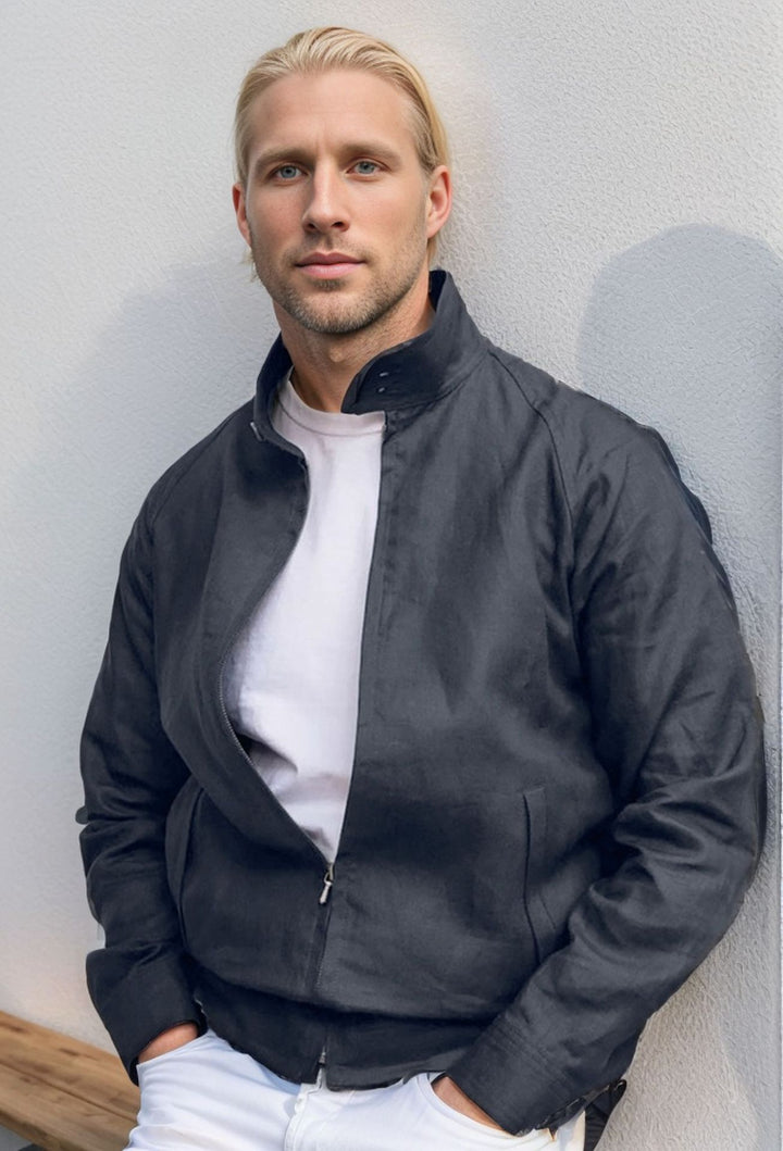 Men's lightweight quilted jacket with high collar and practical pockets Lisslune