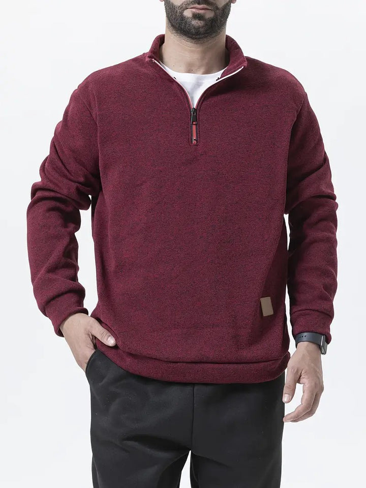 Men's fleece pullover with half zipper Lisslune