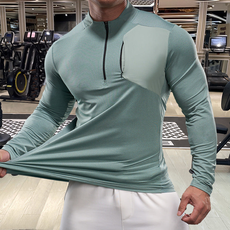 Men's Sporty Functional Shirt with Half Zip Lisslune