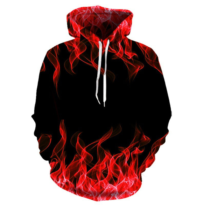 Men's hoodie with unique flame design and innovative material blend Lisslune