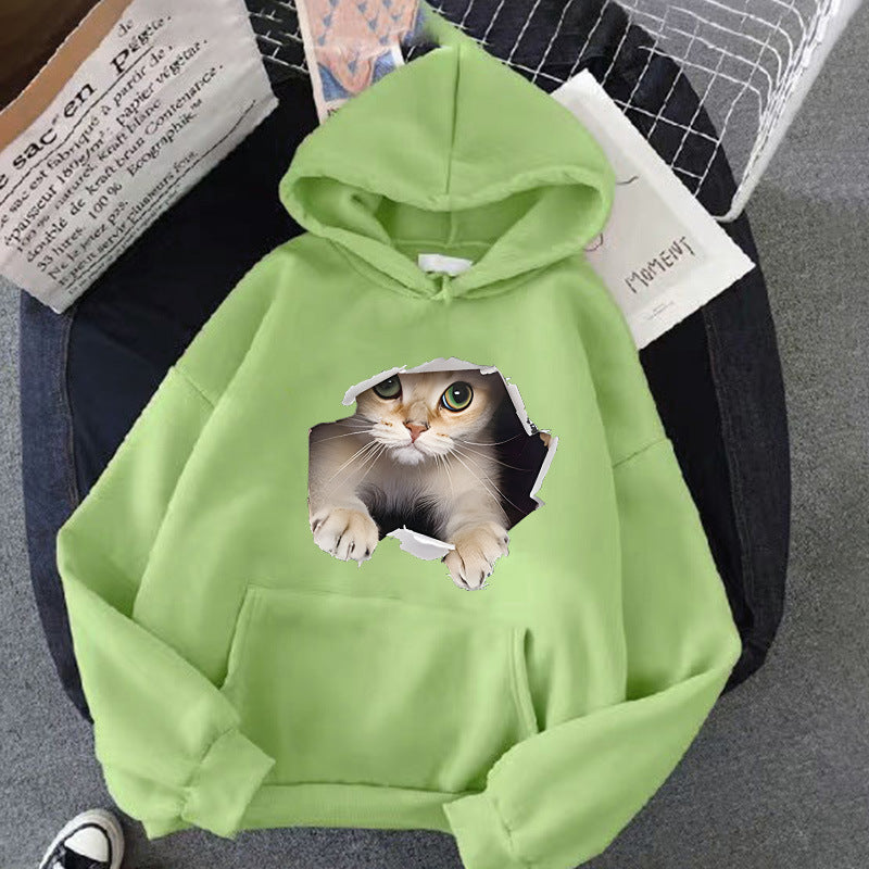 Women's hoodie with creative cat design Lisslune 1772612757