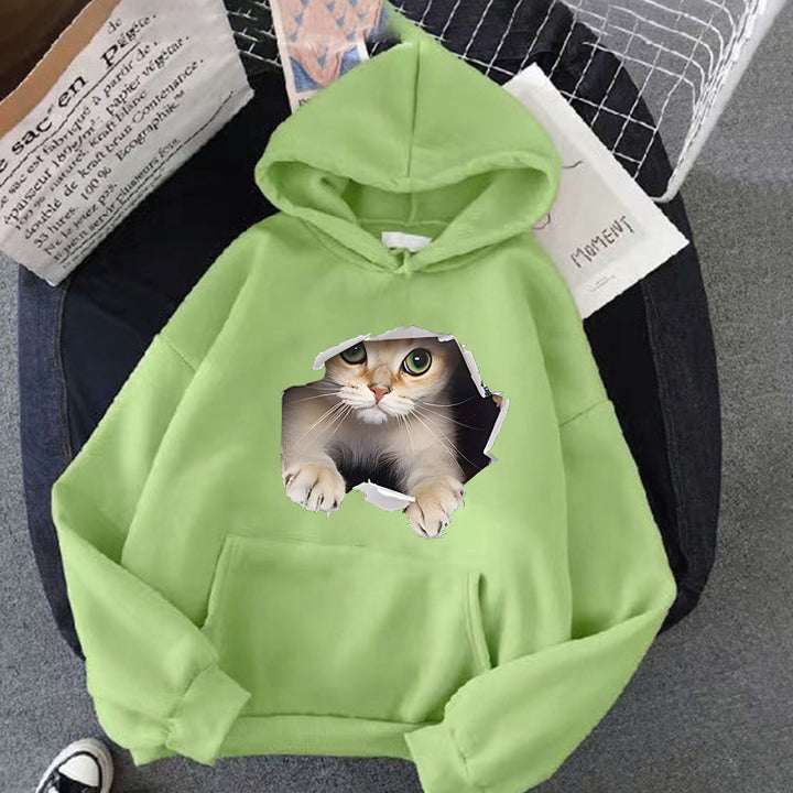 Women's hoodie with creative cat design Lisslune 1772612757