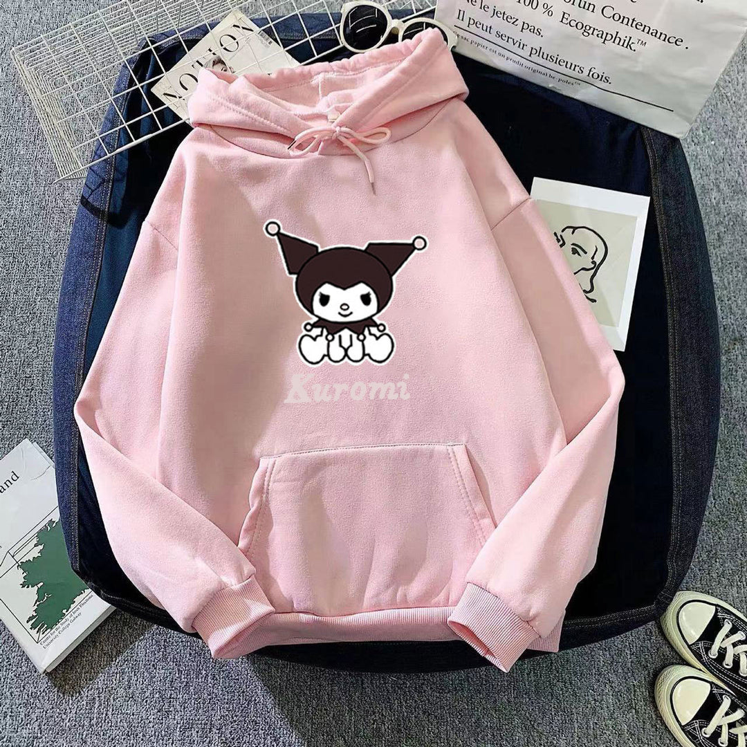 Women's hoodie with cute cow motif and high-quality fleece lining Lisslune