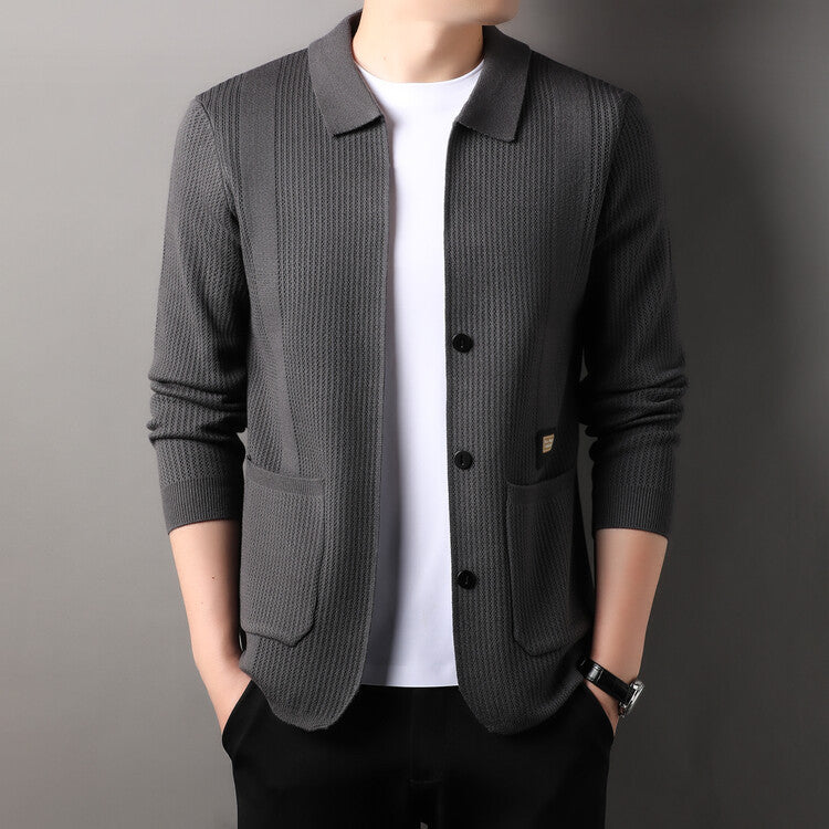 Men's cardigan with high collar Lisslune
