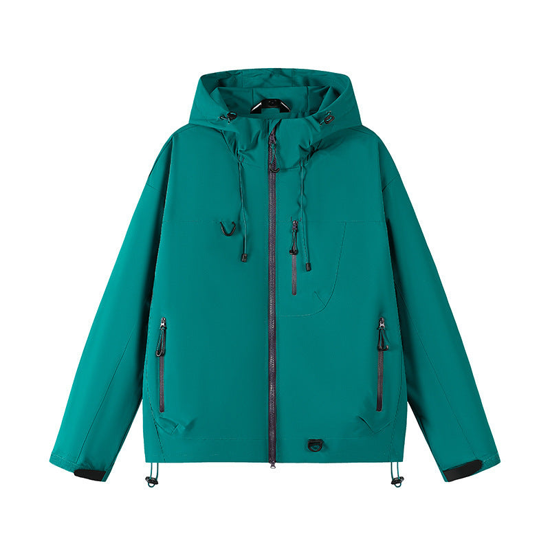 Men's technical outdoor jacket with adjustable hood design and multiple zip pockets Lisslune