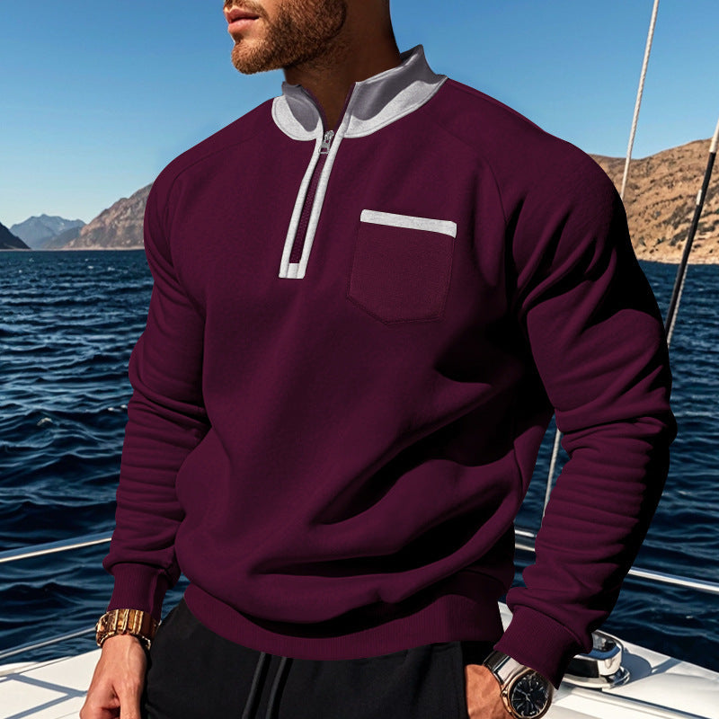 Men's sweatshirt with half zipper and moisture-regulating fabric Lisslune