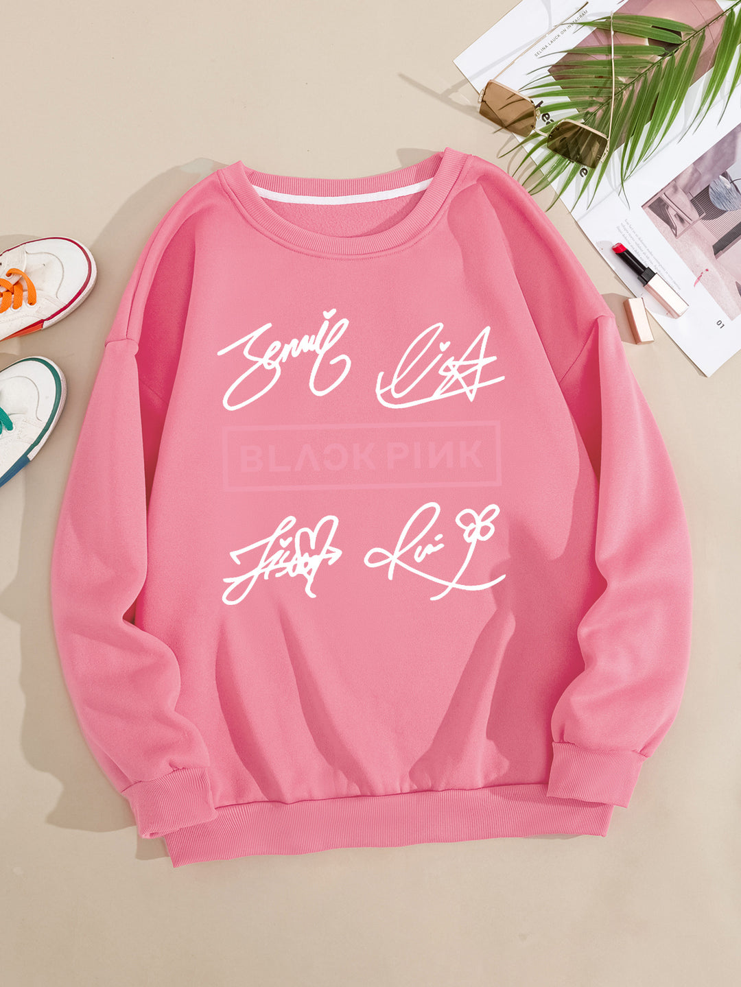 Women's casual sweatshirt with creative signature motif Lisslune
