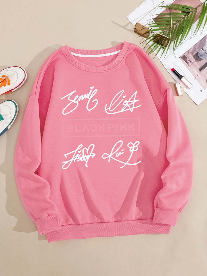 Women's casual sweatshirt with creative signature motif Lisslune