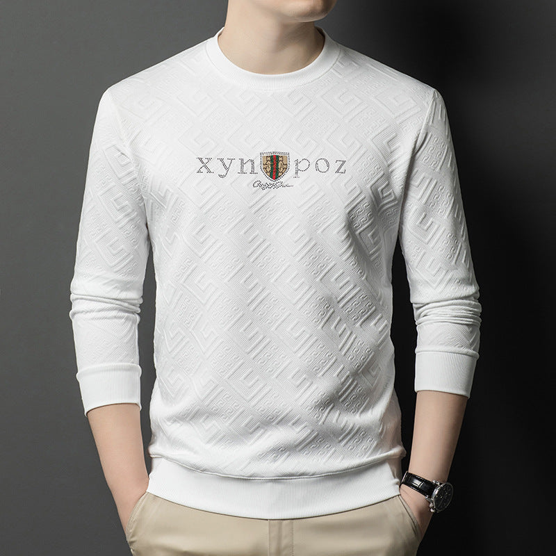 Men's high-quality round neck pullover made of elastic cotton blend Lisslune