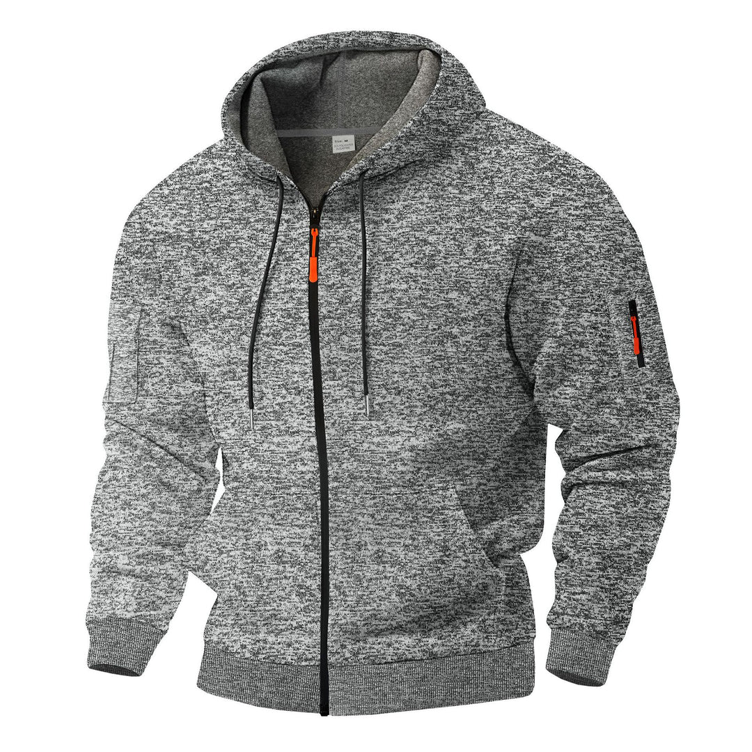 Men's sporty hooded jacket with innovative material blend and practical zip pockets Lisslune