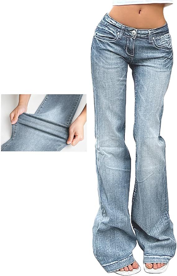 Women's Bootcut Jeans with Flexible Fit and High Waist Lisslune