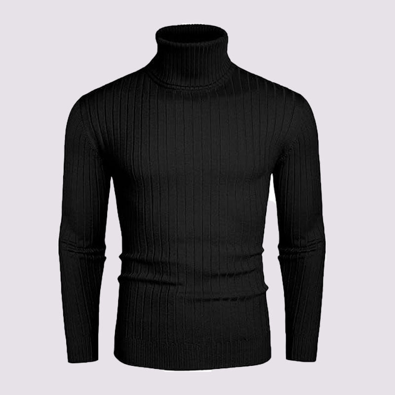 Men's turtleneck sweater made of high-quality ribbed knit Lisslune