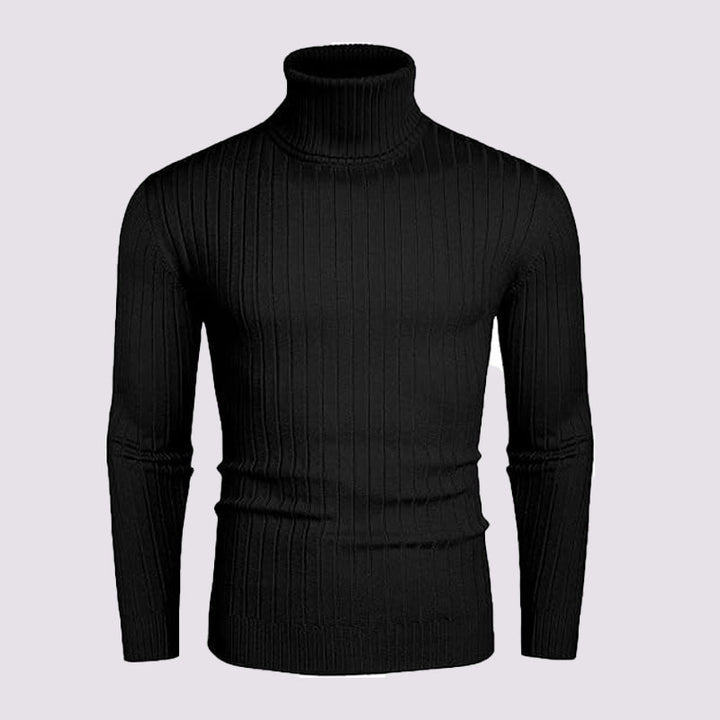 Men's turtleneck sweater made of high-quality ribbed knit Lisslune
