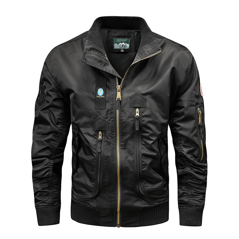 Men's Biker Jacket In A Modern Style with Functional Pockets Lisslune