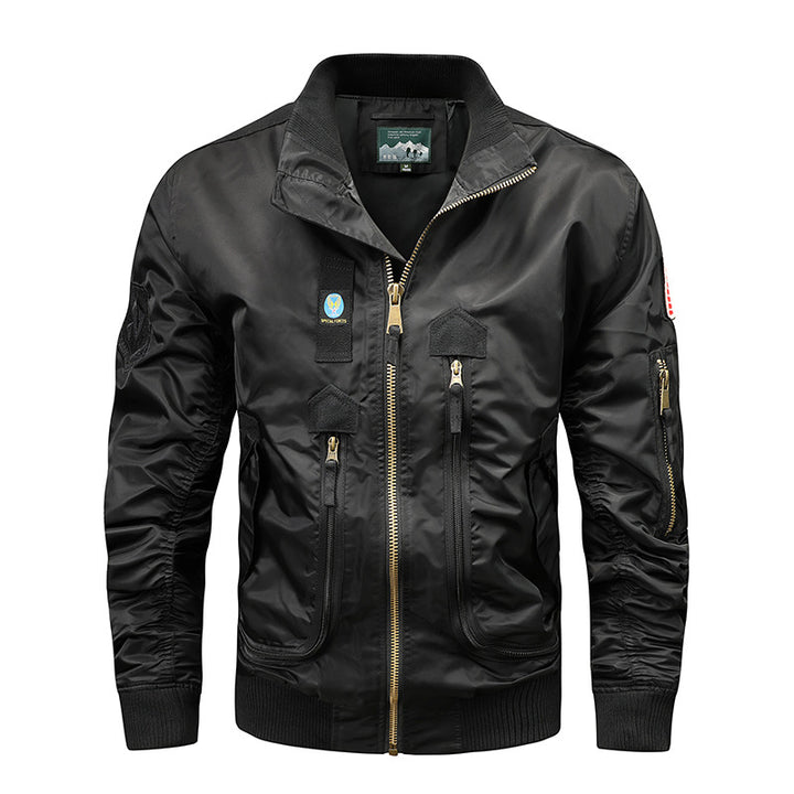 Men's Biker Jacket In A Modern Style with Functional Pockets Lisslune