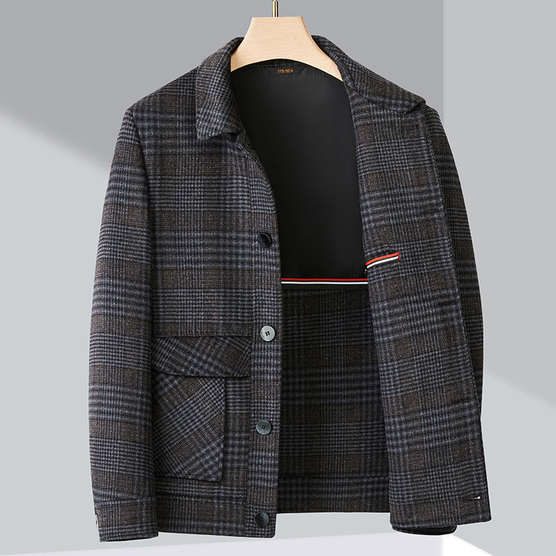 Men's Stylish Jacket with A Chic Check Pattern and Practical Pockets Lisslune