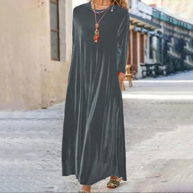 Women's maxi dress with elegant cut and pockets Lisslune