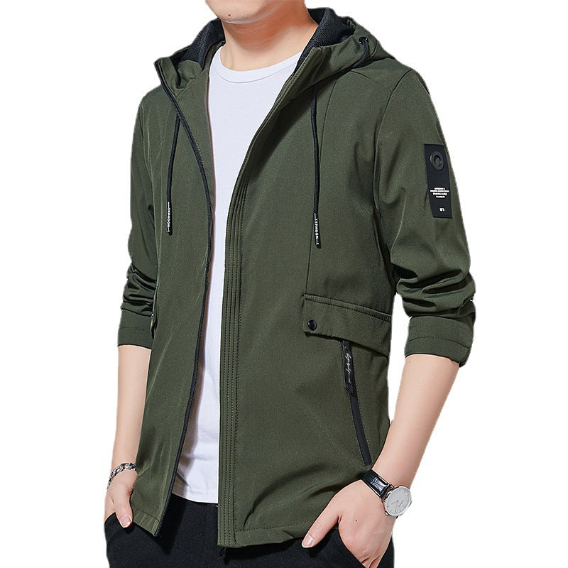 Men's sporty transitional jacket with adjustable hood and practical zippered pockets Lisslune