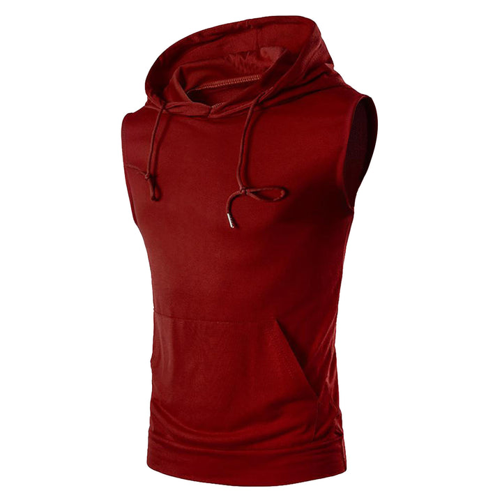 Men's sleeveless hoodie with spacious kangaroo pocket and breathable materials Lisslune