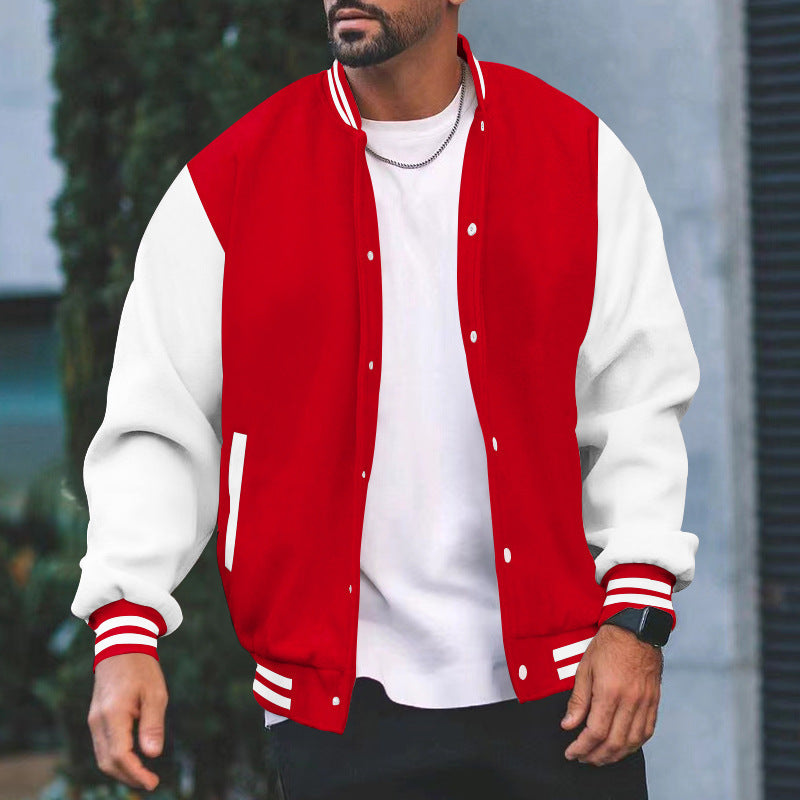 Men's college jacket with contrasting sleeves and classic cuffs Lisslune