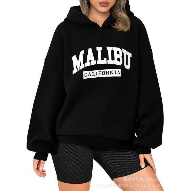 Women's casual hoodie with oversized cut and eye-catching print Lisslune