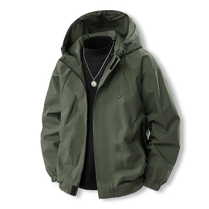 Men's functional outdoor jacket with removable hood Lisslune