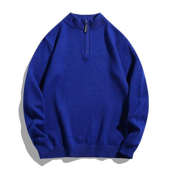 Men's comfortable pullover with modern stand-up collar and discreet zipper opening Lisslune