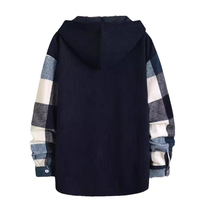 Men's flannel shirt with hood and check pattern Lisslune
