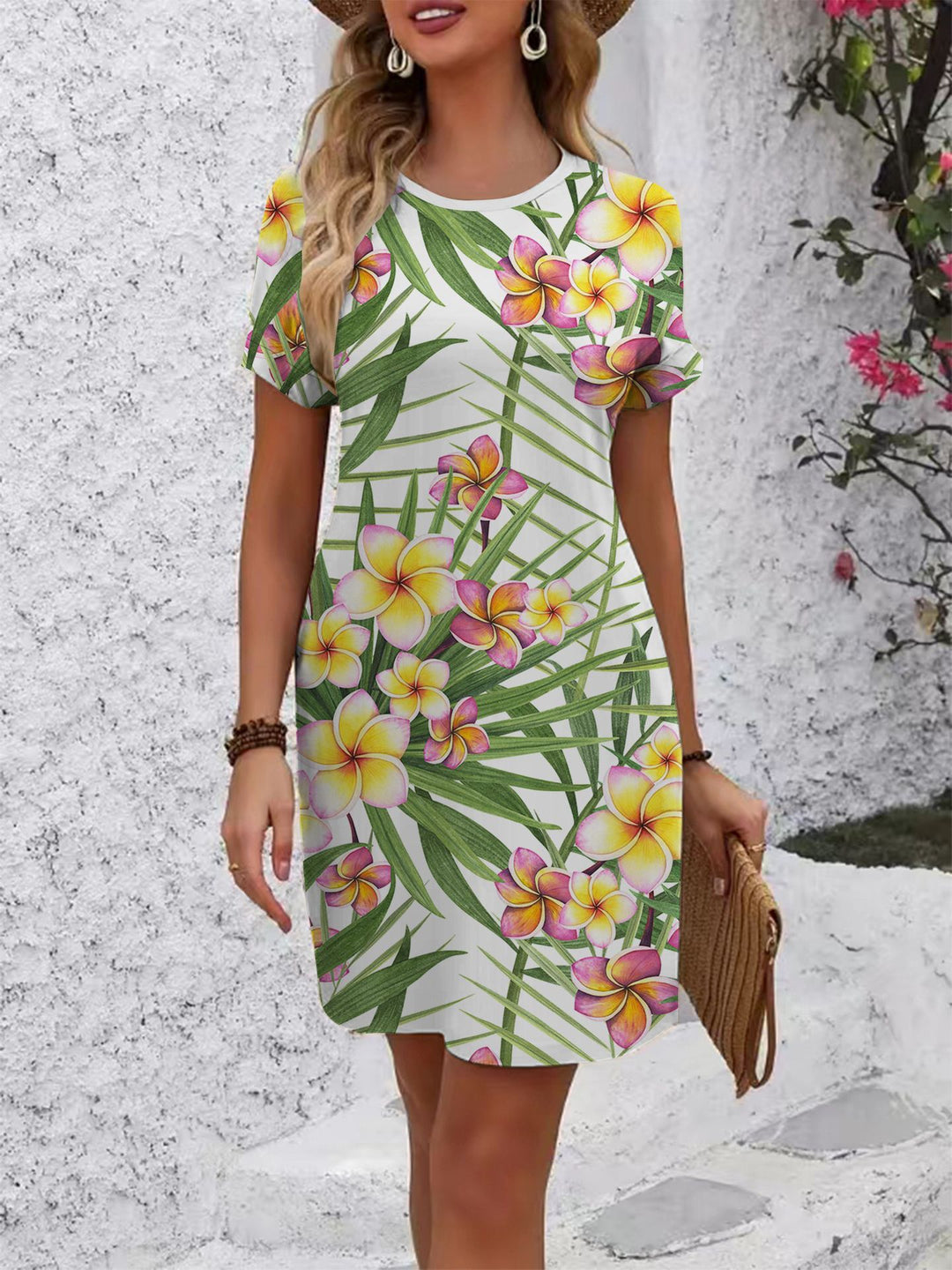 Women's comfortable casual dress with vibrant floral pattern and loose fit Lisslune