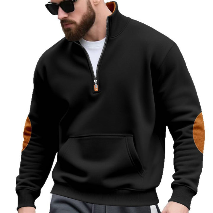 Men's hoodie with fashionable stand-up collar and contrast details Lisslune