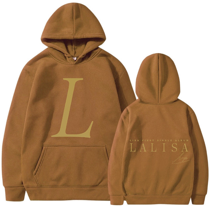 Women's hoodie with stylish initials print and generous kangaroo pocket Lisslune