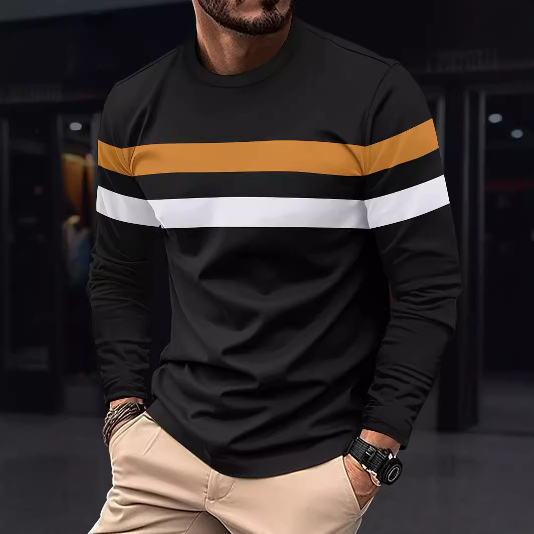Men's fashionable long-sleeve shirt with sporty stripes Lisslune