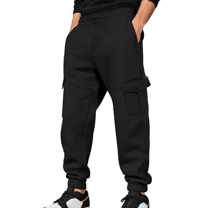 Men's comfortable cargo joggers with elastic waistband and multifunctional pockets Lisslune