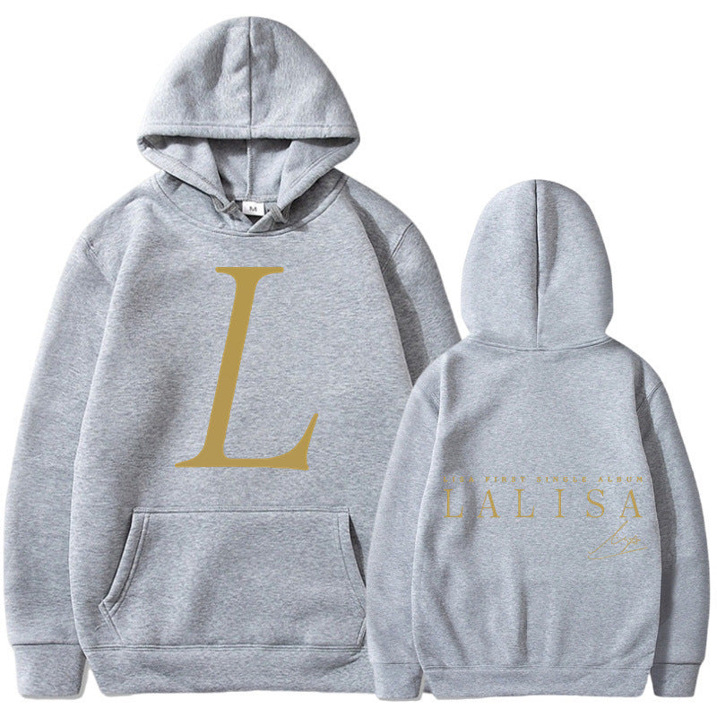 Women's hoodie with stylish initials print and generous kangaroo pocket Lisslune