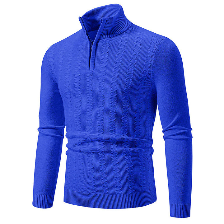 Men's Fashionable Turtleneck Sweater with Elegant Structural Pattern Lisslune
