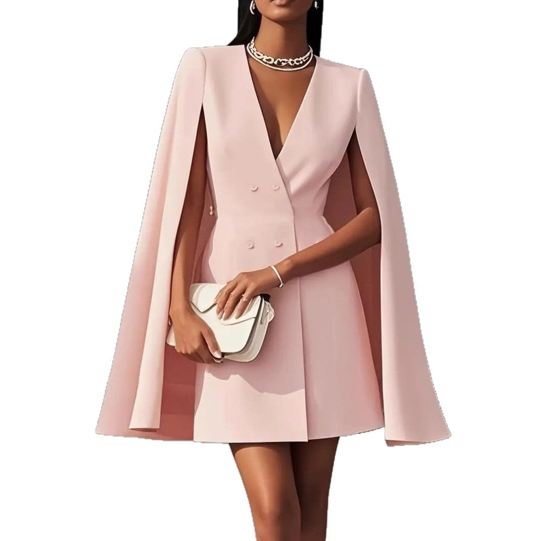 Women Cape Blazer Dress Lisslune