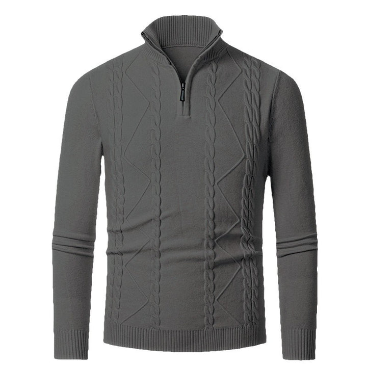 Men's knitted sweater with fashionable zipper Lisslune
