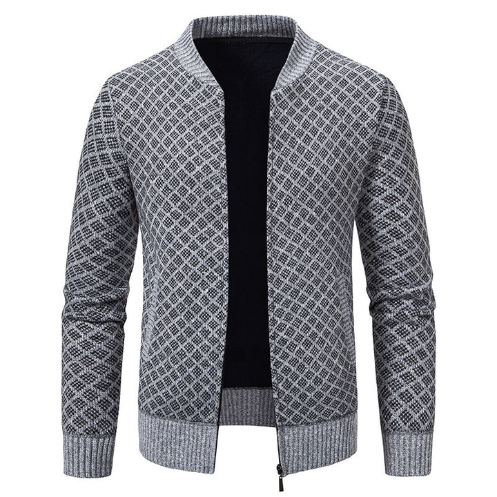 Men's fashionable knit blazer with fine textured pattern Lisslune