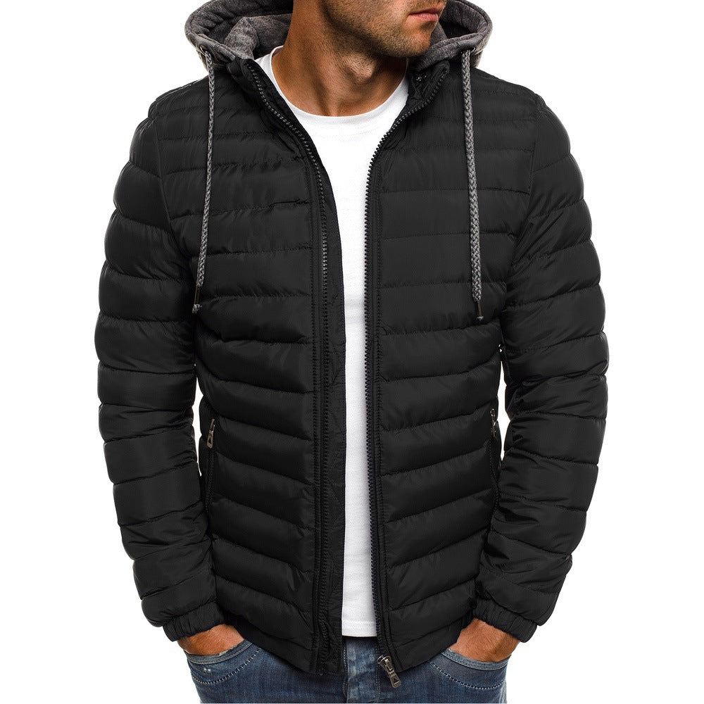 Men's padded transitional jacket with hood and sporty design Lisslune