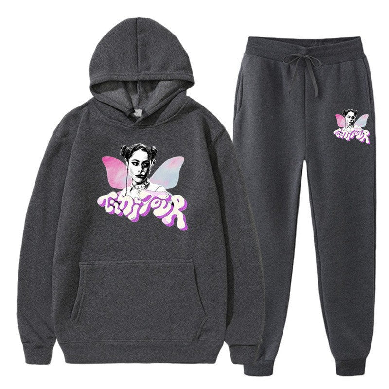 Women's sweatshirt and jogging pants set with creative graphic design Lisslune