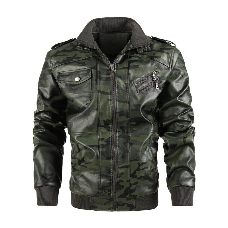 Men's camouflage leisure jacket with stylish zippered pockets Lisslune