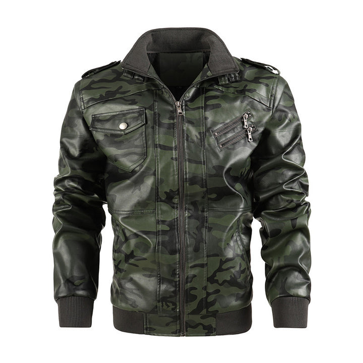 Men's camouflage leisure jacket with stylish zippered pockets Lisslune