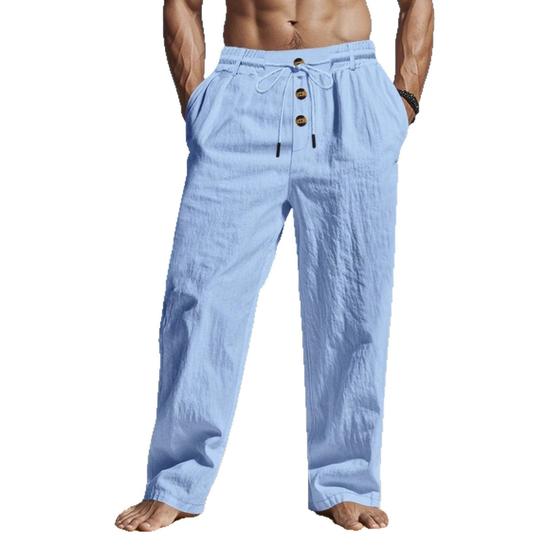 Men's Casual Linen Pants with A Loose Fit and Practical Drawstring Lisslune