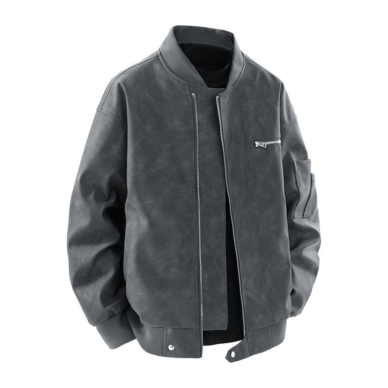 Men's Casual Synthetic Leather Jacket Lisslune