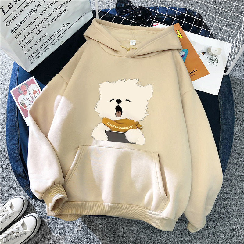 Women’s hoodie with cute dog front print Lisslune