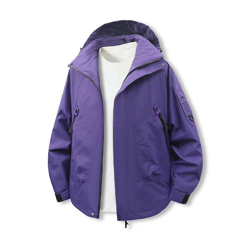Men's functional and water-repellent outdoor jacket with adjustable hood collar Lisslune