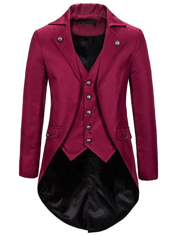 Men's elegant suit coat with asymmetric cut and fine details Lisslune